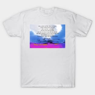 Love Is Patient: Blue Abstract Sunset T-Shirt